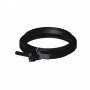 Collier d'union DIFLUX DINAK 80/125mm en métal noir, raccordement sécurisé pour systèmes de cheminée et ventilation.