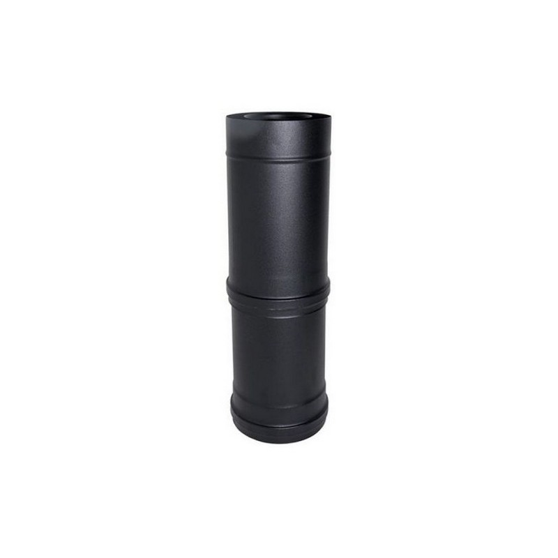 Tube télescopique double paroi noir Ø80/125mm extensible pour conduit de cheminée