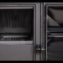 Détail foyer et four en acier de la cuisinière à bois Rosa XXL Steel 11 kW