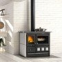 Cuisinière à bois Rosa XXL Maiolica, élégante et puissante, 11 kW, pour chauffer et cuisiner dans un style moderne.