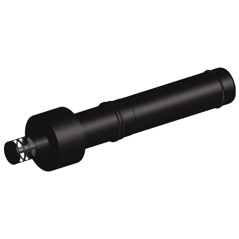 Système de ventouse horizontale télescopique double flux diamètre 80/125 mm noir DINAK