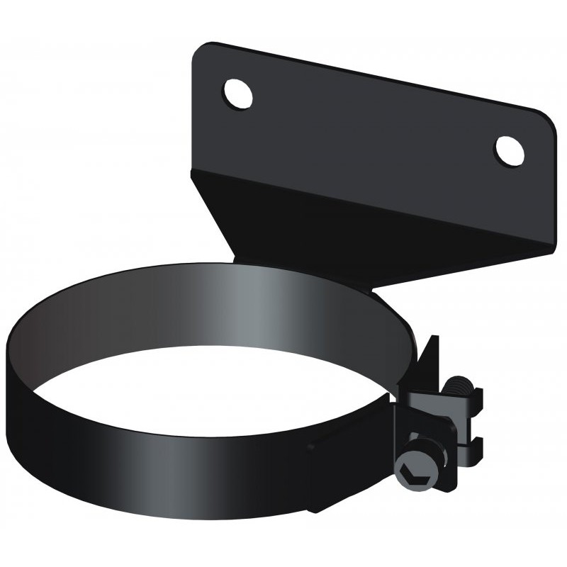 Collier de fixation murale plat noir pour conduit de fumée double paroi Ø80/125mm DINAK