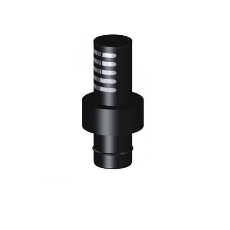 Sortie ventouse verticale DINAK 390mm noire avec grilles d'aération pour conduit de fumées