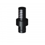 Sortie ventouse verticale courte DINAK 390mm en métal noir, idéale pour systèmes d'évacuation de fumée et ventilation.