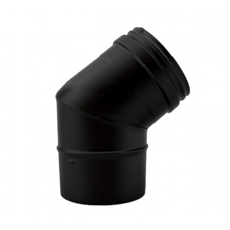 Coude de raccordement 45° pour conduit de fumée noir diamètre 80 mm simple paroi