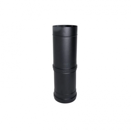 Raccord télescopique noir double paroi 80/125-80/130 pour conduit de fumée poêle à granulés