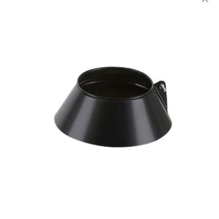 Larmier conique noir pour conduit de cheminée diamètre 125 mm avec attache métallique