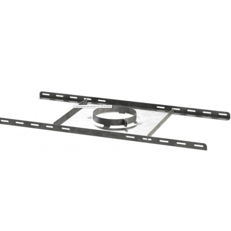 Support plancher inox avec collier de serrage pour conduit de cheminée diamètre 80/125 mm