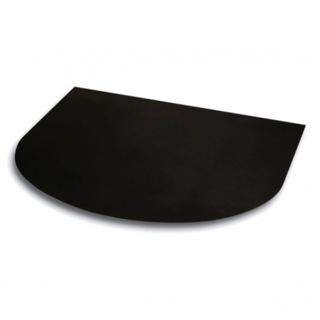 Plaque de sol protection poêle noire demi-lune 70x60cm épaisseur 2,5mm