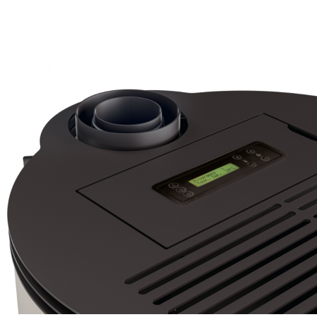 Poêle à granulés Lorena PJ noir 9Kw avec panneau de commande digital et sortie de fumée supérieure