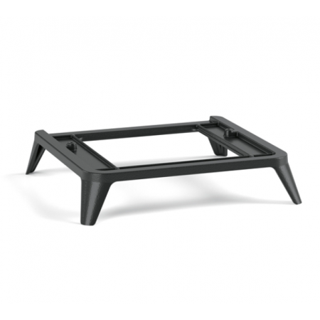 Piédestal noir rectangulaire à quatre pieds inclinés pour poêle à bois modèle Peggy