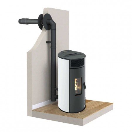 Poêle à granulés Lorena 9 kW étanche avec kit ventouse, chauffage performant et écologique pour votre maison.