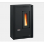 poêle à granulés étanche extra plat luisella 5.0 de 6,5 kw moderne, compact et design noir élégant