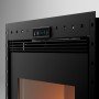 Insert à granulés encastrable Firebox Linea design noir avec panneau de commande numérique et vitre panoramique