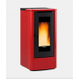 Poêle à bois moderne Teorema Plus 10Kw Revêtement en acier émaillé avec dessus en céramique