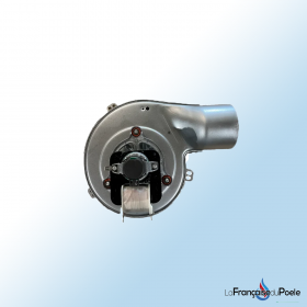 Extracteur de fumées centrifuge Comfort P70 Air en métal gris avec sortie latérale et moteur apparent