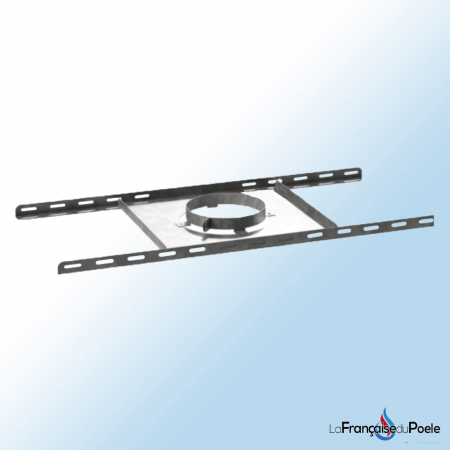 Support plancher en acier inoxydable 80/125 pour ventilation, robuste et durable, idéal pour installations sécurisées.
