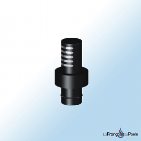 Sortie ventouse verticale courte 390mm - DINAK Sortie ventouse verticale courte DINAK 390mm en métal noir, idéale pour systèmes d'évacuation de fumée et ventilation.