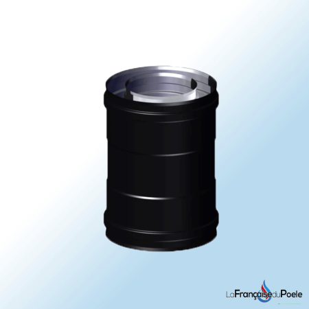 Raccord bi-flux noir Ø80/125 - Ø80/132 Diflux pour pellets de cheminée marque DINAK, durable et résistant.