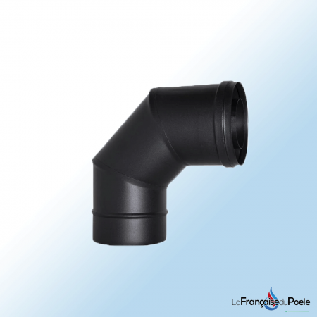 Coude 90° DIFLUX concentrique diamètre 80/125 de la marque DINAK, pour systèmes de chauffage et de ventilation.
