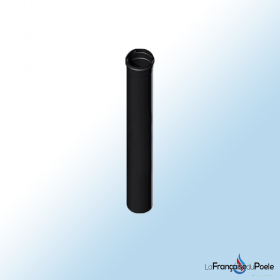 Conduit elément droit 1000 mm acier peint Ø 80 mm Élément droit en acier peint noir de 1000 mm de long et 80 mm de diamètre, idéal pour installations diverses.