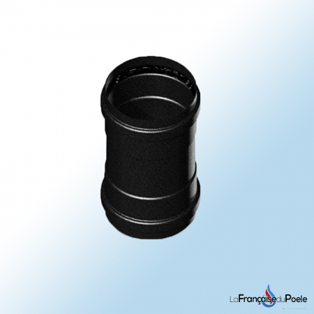 Raccord féminin à féminin en acier peint noir, diamètre 80 mm, pour installations de plomberie et de chauffage.