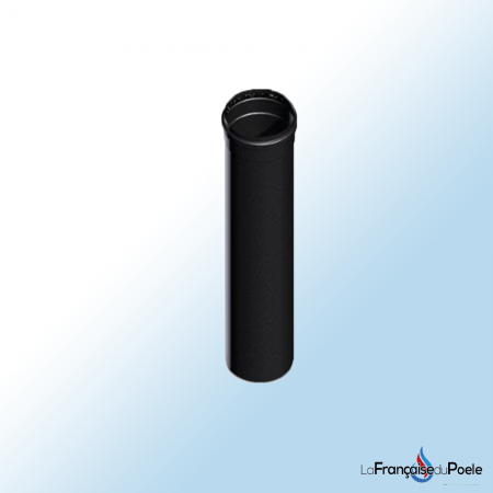 Élément droit en acier peint noir de 250 mm et diamètre de 80 mm pour conduits de fumée et cheminées. Accessoire robuste.