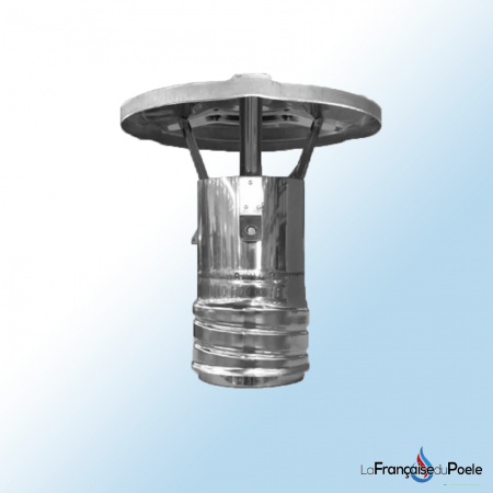 Chapeau chinois à visser pour flexible DS Ø 80 mm en acier inoxydable. Accessoire pour systèmes de ventilation et conduits de ch