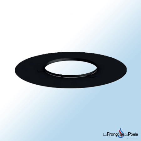 Rosace de finition noire pour poêle à bois DINAK, diamètre 80/125, accessoire essentiel pour installation esthétique.
