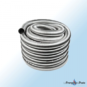 Flexible inox double peau Ø80 mm - au mètre Flexible double peau inox 316-316 de 10100 mm de diamètre 80 enroulé pour installation plomberie ou cheminée au mètre.
