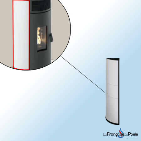 Joue latérale droite pour poêle Lorena 9kW, design moderne en finition métallique, idéale pour chauffage efficace.
