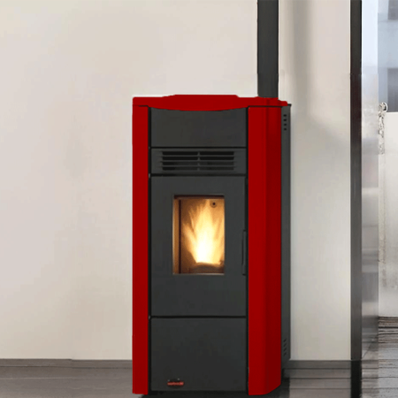 Poêle à granulés ventilé Giusy Plus Evo 7 kW rouge Efficacité énergétique et consommation optimisée