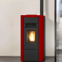 Poêle à granulés ventilé Giusy Plus Evo 7 kW rouge Efficacité énergétique et consommation optimisée