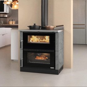 Cuisinière à Bois Verona XXL Petra 7 kW - Bûches 50 cm verona xxl petra  Consommation de bois : 1,9 kg/h.