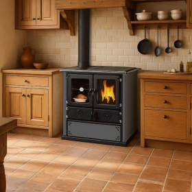 Cuisinière à Bois Rosetta Sinistra 5.0 – 7,9 kW steel Cuisinière à Bois Rosetta Sinistra 5.0 – 7,9 kW Puissance nominale : 7,9 kW