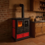 Cuisinière à Bois 7,9 kW Rosetta Sinistra 5.0 Habillage en céramique émaillée – Élégante, résistante et facile à entretenir