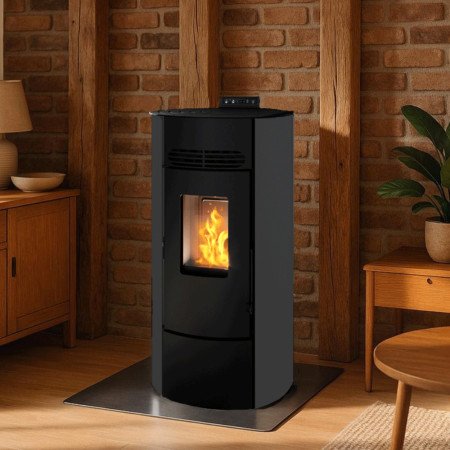 Flute 9 noir poêle étanche Linea vz  Affichage digital & télécommande