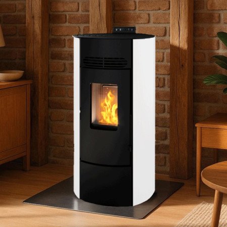 Flute 9 blanc poêle étanche Linea vz blanc moderne & compact