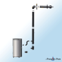Kit ventouse pour poêles à granulés diamètre 80 125 dinak avec sortie horizontale en toiture
