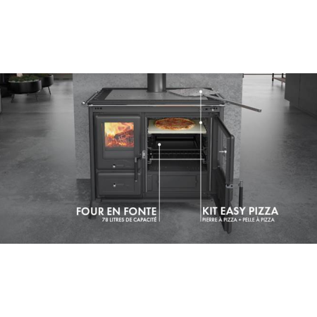 Cuisiniere a bois Gardenia XXL Chaleur stable et homogène pour des cuissons parfaites (pains, plats mijotés, pâtisseries…).