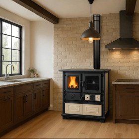 Cuisinière à bois Rosa 5.0 – 8,8 kW cuisinière à bois rosa 5.0 de 8,8 kw élégante et puissante avec four vitré et plaque en fonte