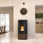Poêle à Granulés Étanche 12 kW Noris Porte, foyer et brasier en fonte, garantissant durabilité et efficacité.