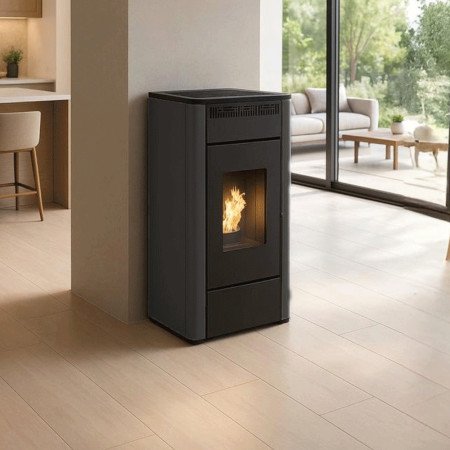 Poêle à Granulés avec Kit Ventouse 9 kW Maria Puissance 9 kW : Chauffe efficacement jusqu’à 182 m³