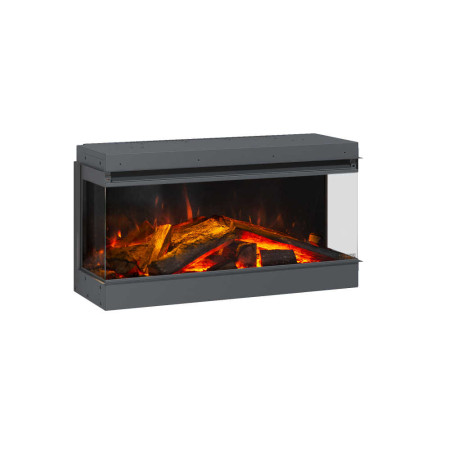 Cheminée électrique encastrable Lumen 870 avec bûches incandescentes et flammes LED orange 2000W