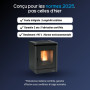 Poêle à granulés PEGGY noir 5,1 kW conforme normes 2025 avec fonte intégrale et rendement supérieur à 90%