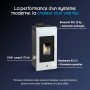 Poêle à granulés blanc et noir 8 kW avec réservoir 22 kg et rendement 93,3% modèle Kiara