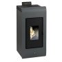 Poêle à granulés Kiara 8 kW gris anthracite avec panneau de commande et vitre panoramique