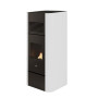 Poêle à granulés Adria design bicolore blanc et noir avec grilles de ventilation 15,4 kW