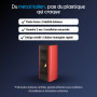 Poêle à granulés Adria rouge et noir 15,4 kW en métal italien avec système de ventilation