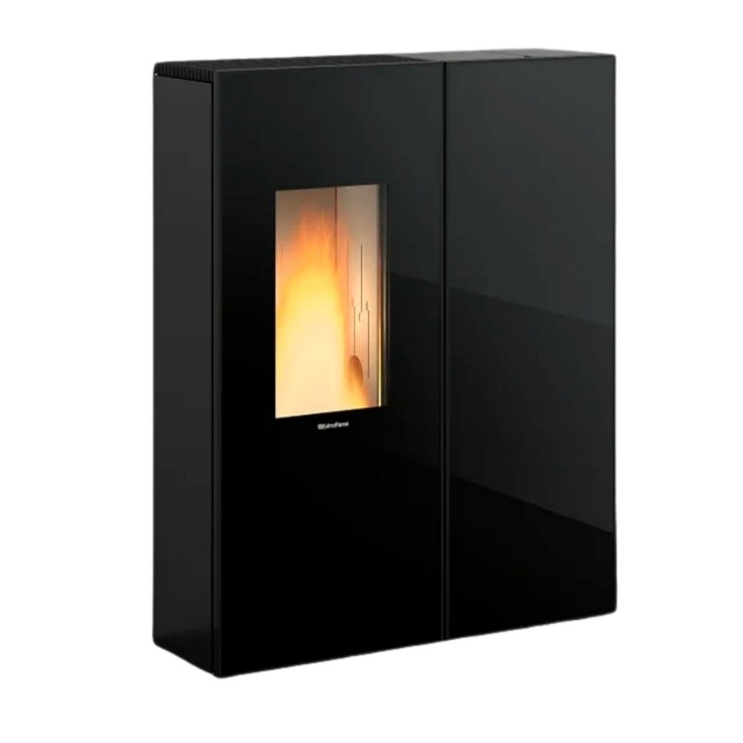 Poêle à granulés étanche Sharon Plus CX 10 kW noir avec vitre centrale canalisable
